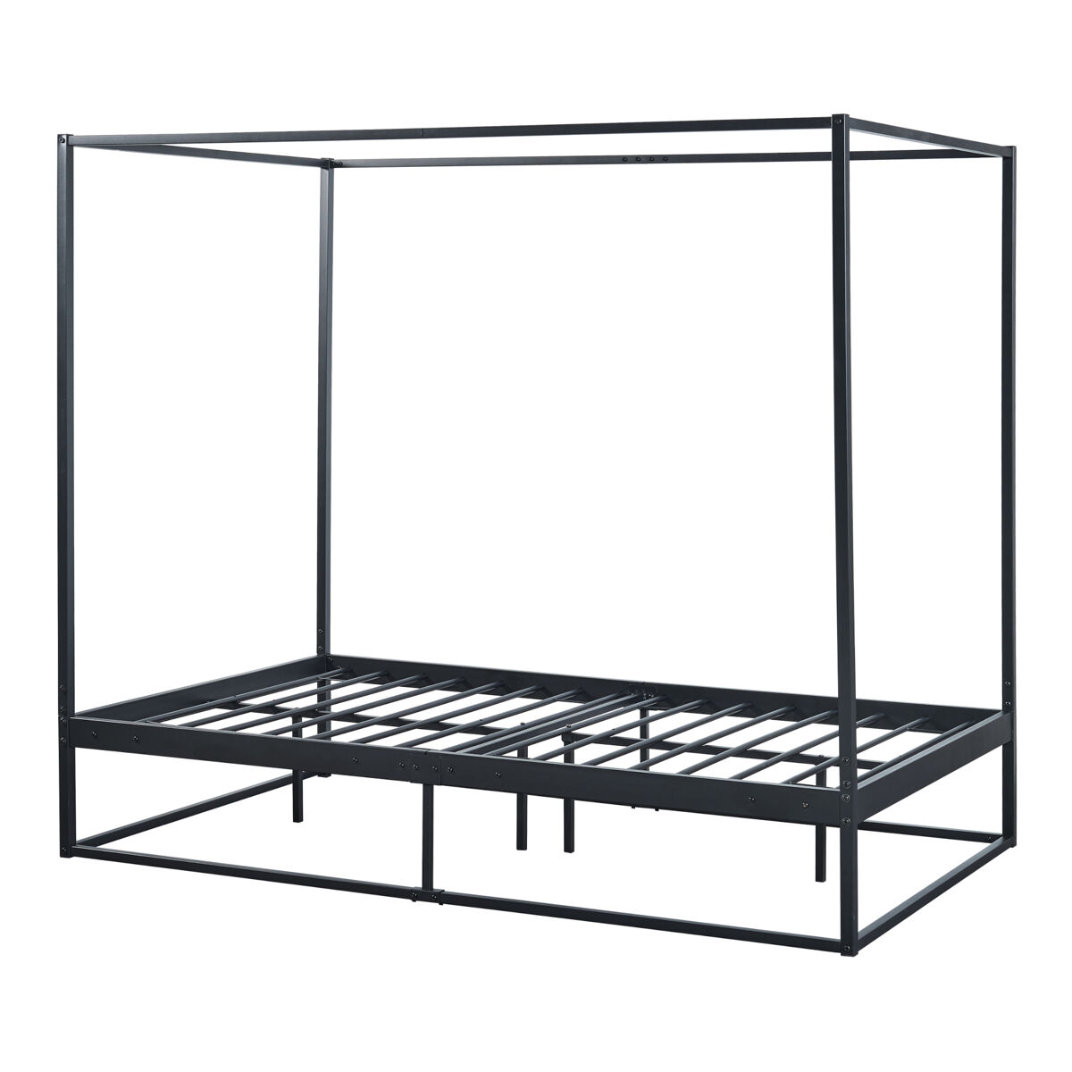 Cama de dossel kristianstad com dossel de metal 120x200cm - preto [en.casa]