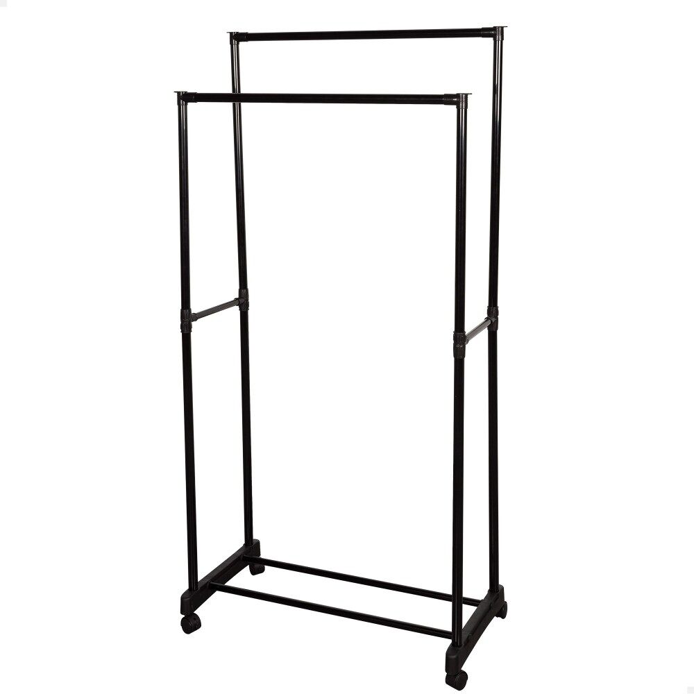 Max Home Burro de roupa altura dupla com sapateira e rodas