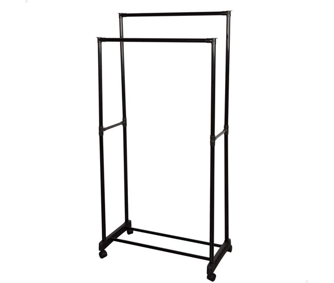 Max home burro de roupa altura dupla com sapateira e rodas 75x40x157 cm