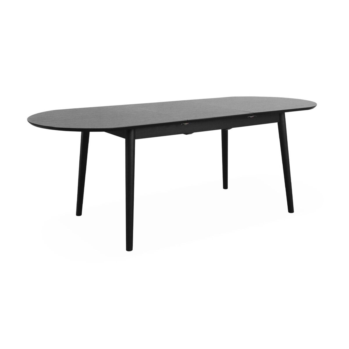 Mesa de jantar extensível com capacidade, 6 a 8 pessoas, lisa, noir, 160x90x75 cm