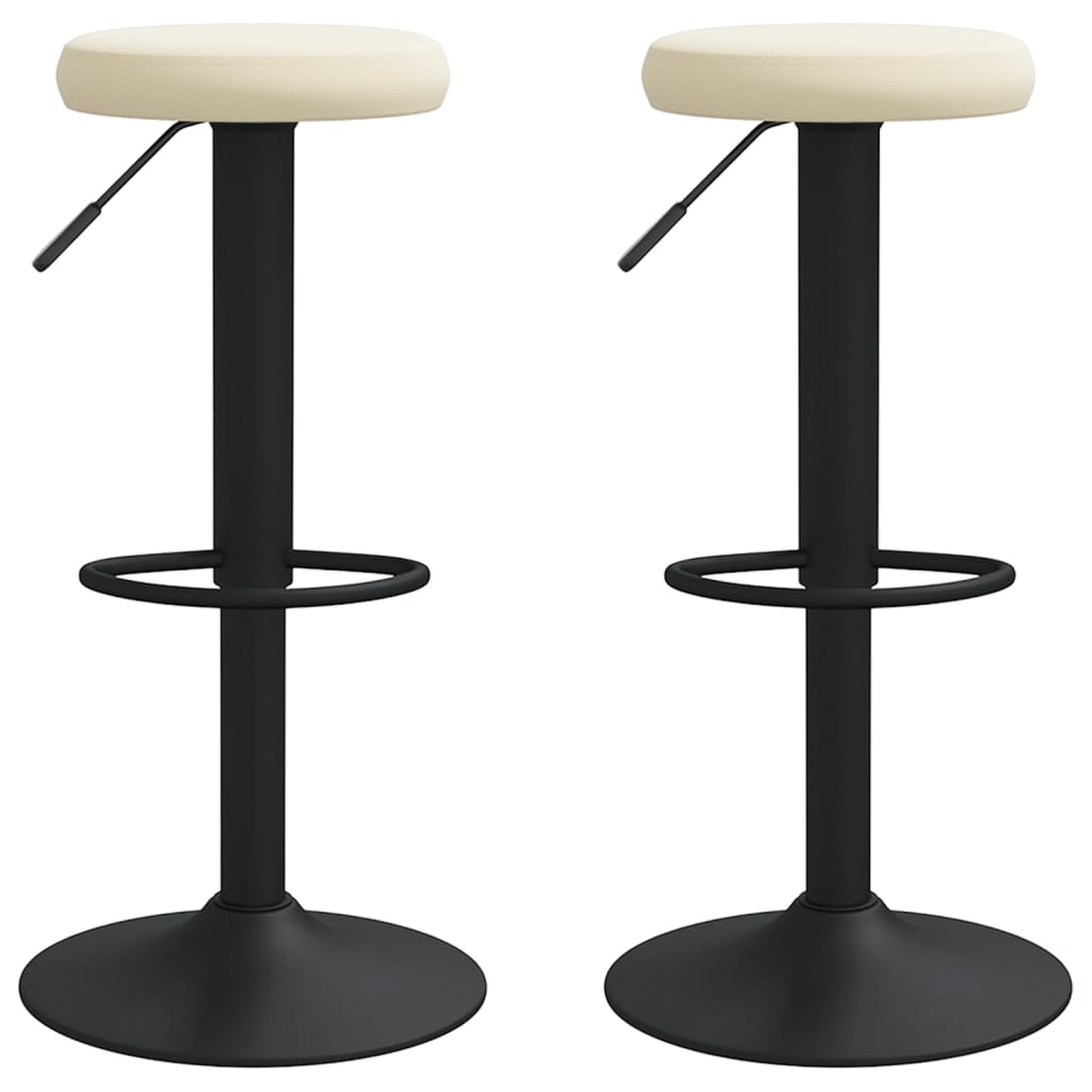 Vidaxl bancos de bar 2 pcs veludo creme