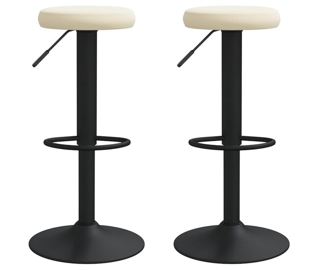 Vidaxl bancos de bar 2 pcs veludo creme