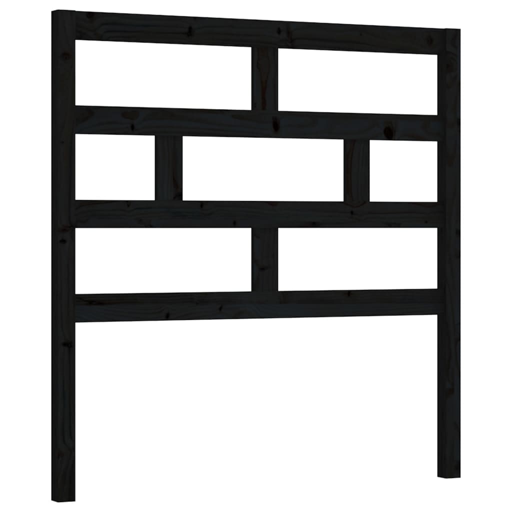 Vidaxl cabeceira de cama 106x4x100 cm pinho maciço preto