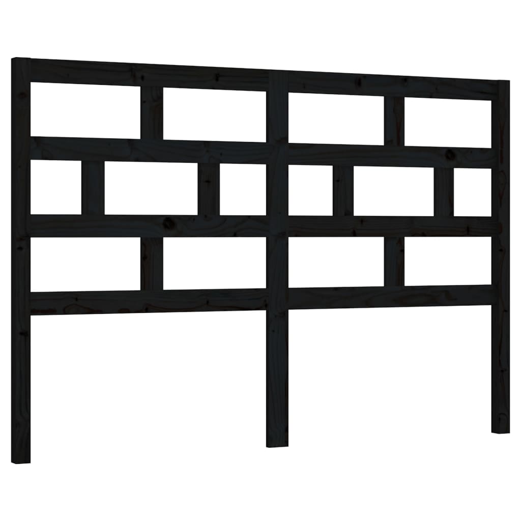 Vidaxl cabeceira de cama 156x4x100 cm pinho maciço preto