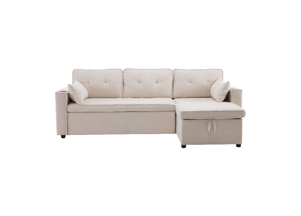 Sofá cama reversível conversível 3 lugares,bege