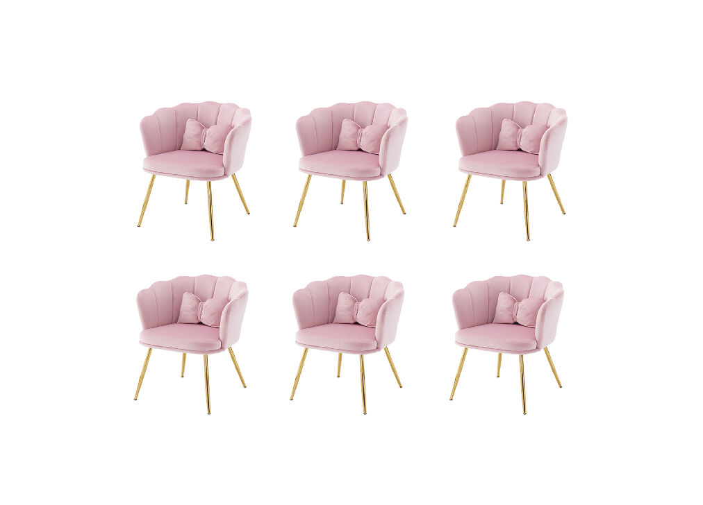 Conjunto de 6 candeirâoes de veludo,rosa