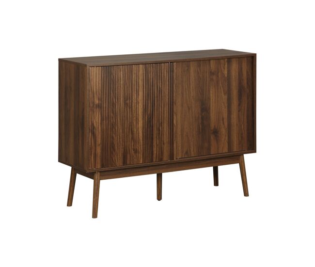 Arca de armazenamento com decoração de madeira ,115cm, linear, madeira escura, 115x39.5x90 cm