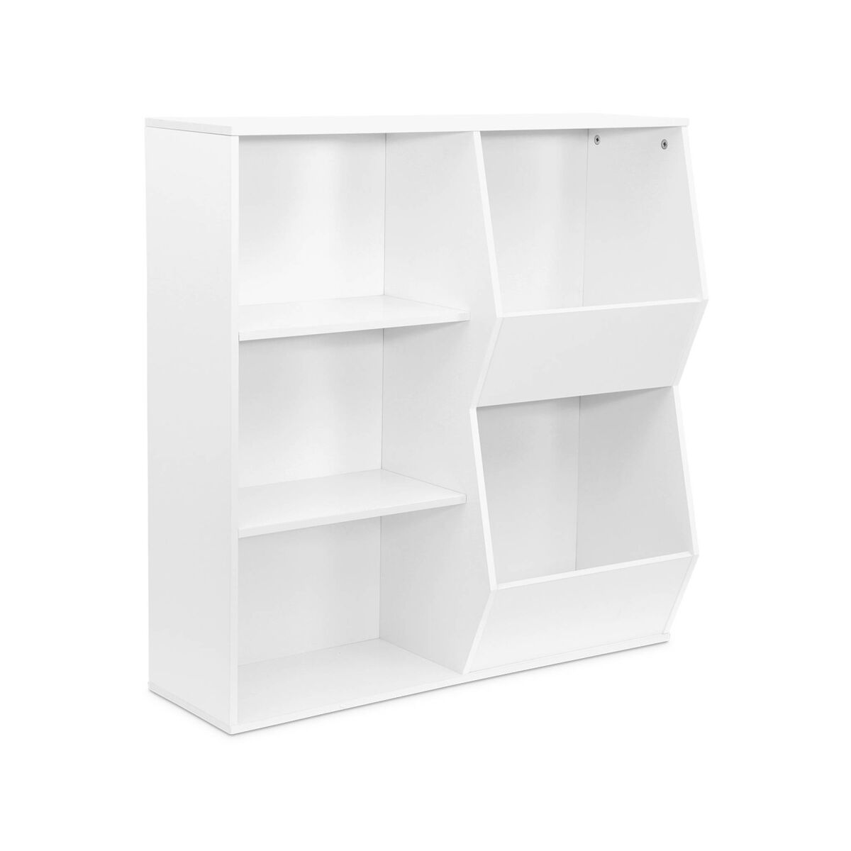 Arrumação para enfants, com 3 étagères e 2 compartimentos, tobias, blanc, 80x23.8x82.5 cm