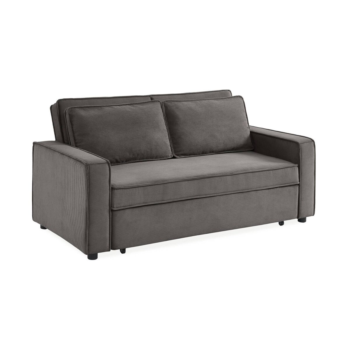 Sofá-cama conversível em veludo caneladode 3 lugares, chill veludo canelado, gris, 172.5x91.5x88.5 cm
