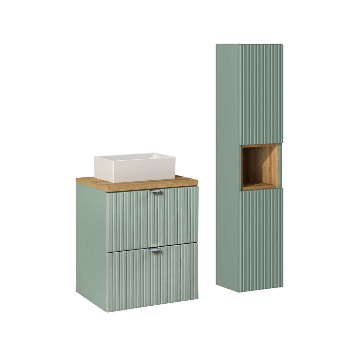 Móvel de lavatório simples 2 gavetas e pedestal Jade