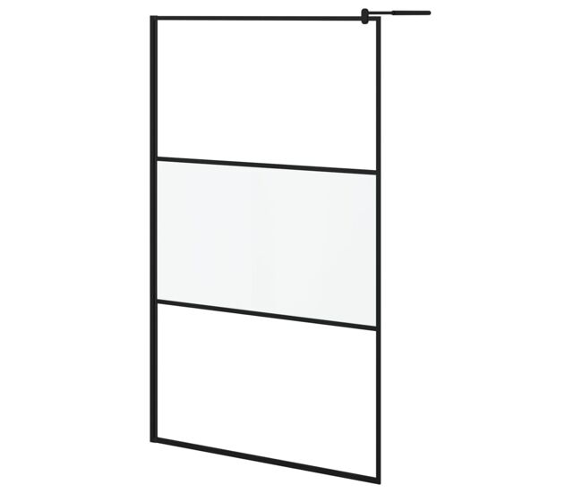 Vidaxl divisória de chuveiro 115x195 cm vidro semiopaco esg preto