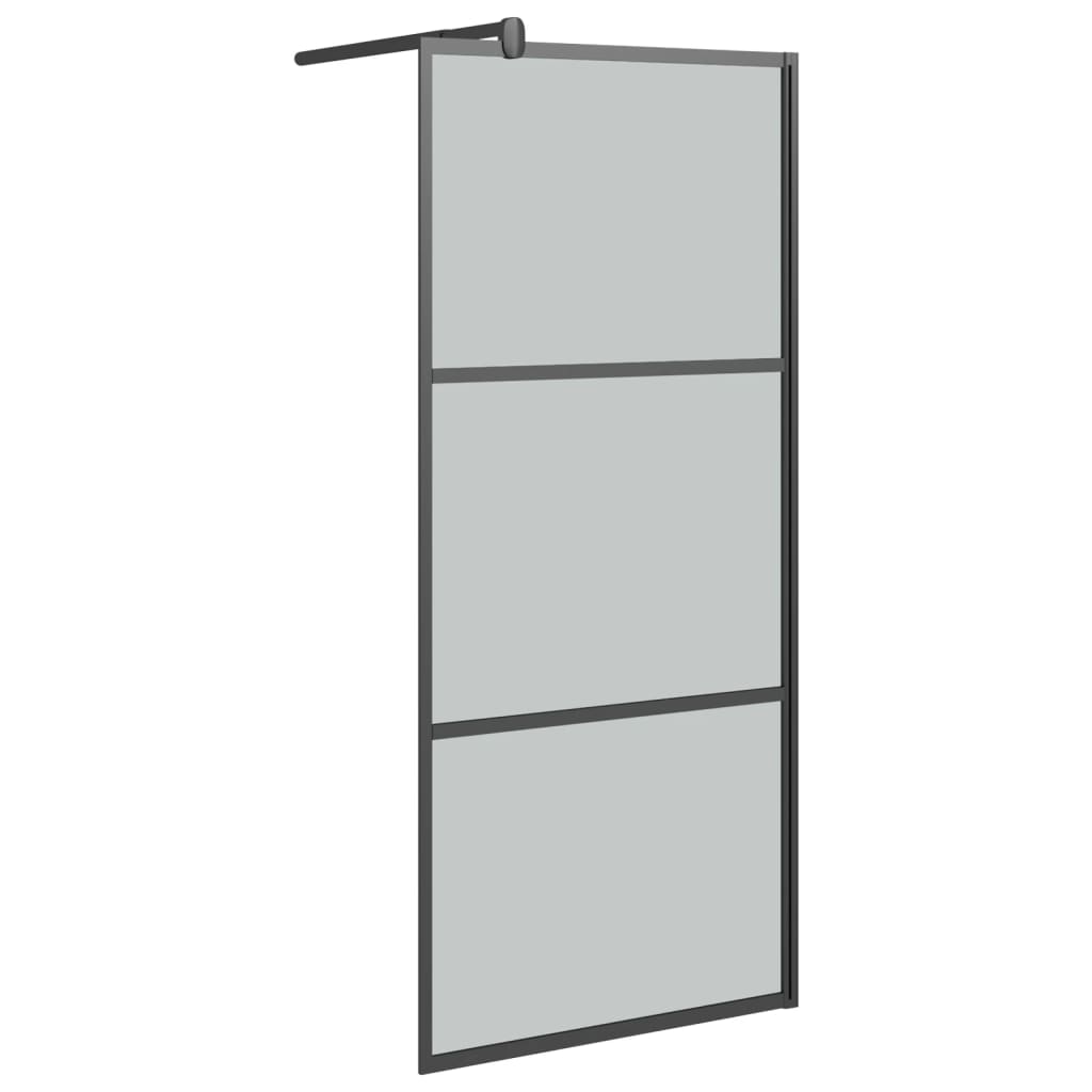 Vidaxl divisória de chuveiro preto 80x195 cm vidro esg escuro