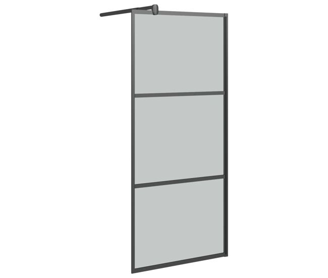 Vidaxl divisória de chuveiro preto 80x195 cm vidro esg escuro