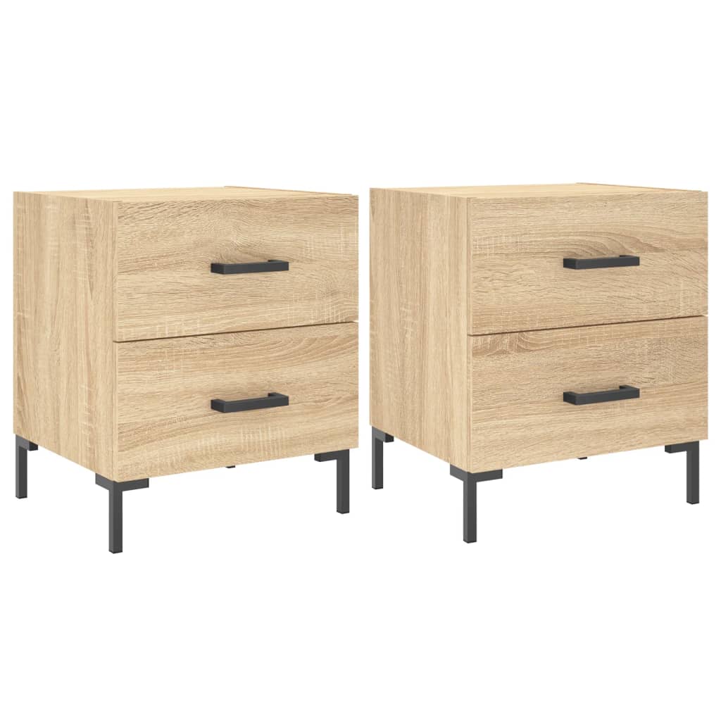 Vidaxl mesas de cabeceira 2 pcs derivados de madeira carvalho sonoma