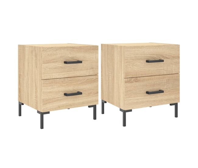 Vidaxl mesas de cabeceira 2 pcs derivados de madeira carvalho sonoma
