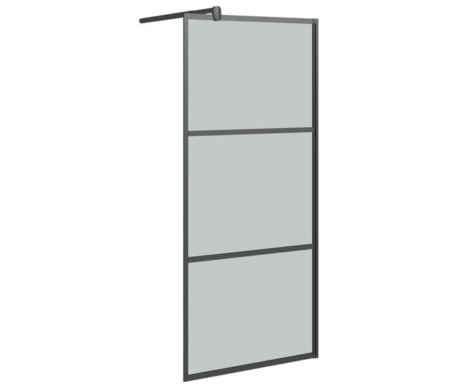 Vidaxl divisória de chuveiro preto 90x195 cm vidro esg escuro