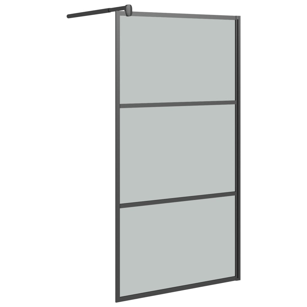 Vidaxl divisória de chuveiro preto 115x195 cm vidro esg escuro