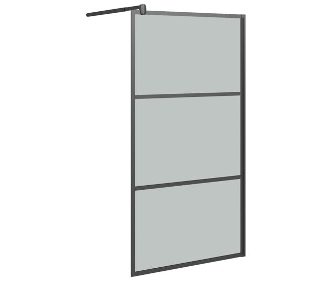 Vidaxl divisória de chuveiro preto 115x195 cm vidro esg escuro