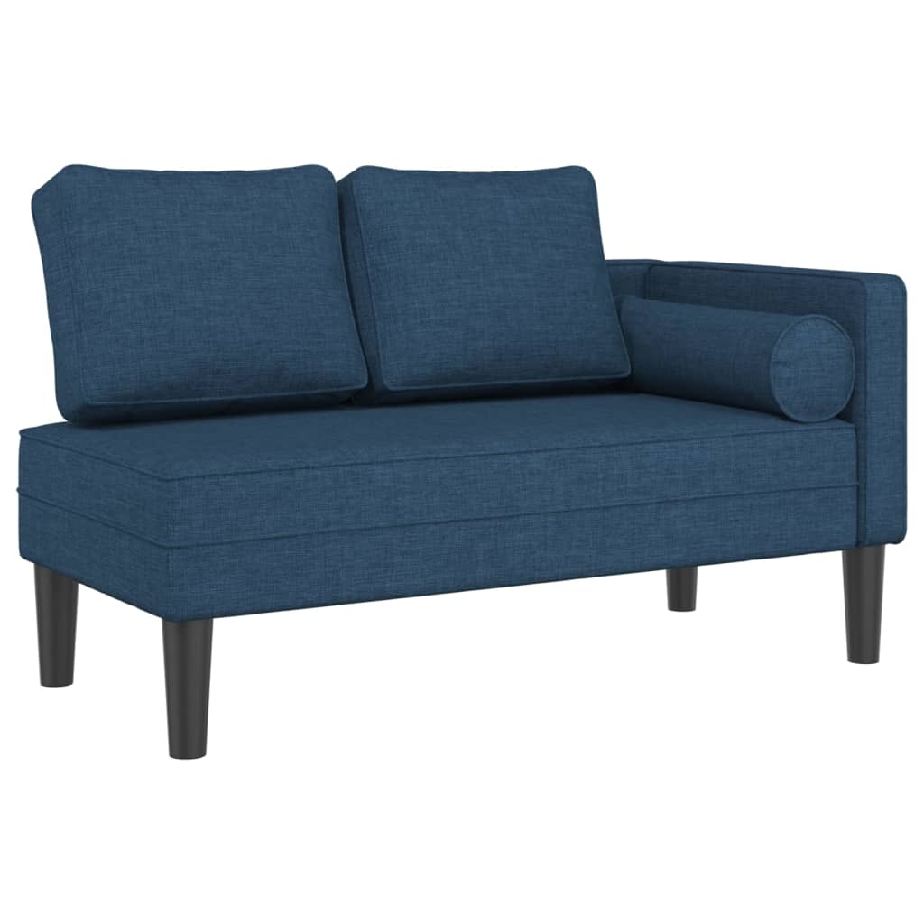 Vidaxl chaise lounge com almofadões tecido bleu