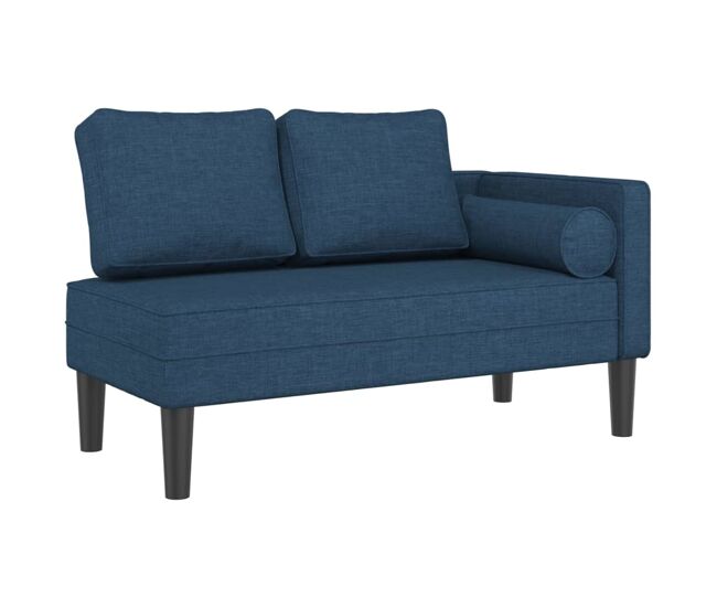 Vidaxl chaise lounge com almofadões tecido bleu