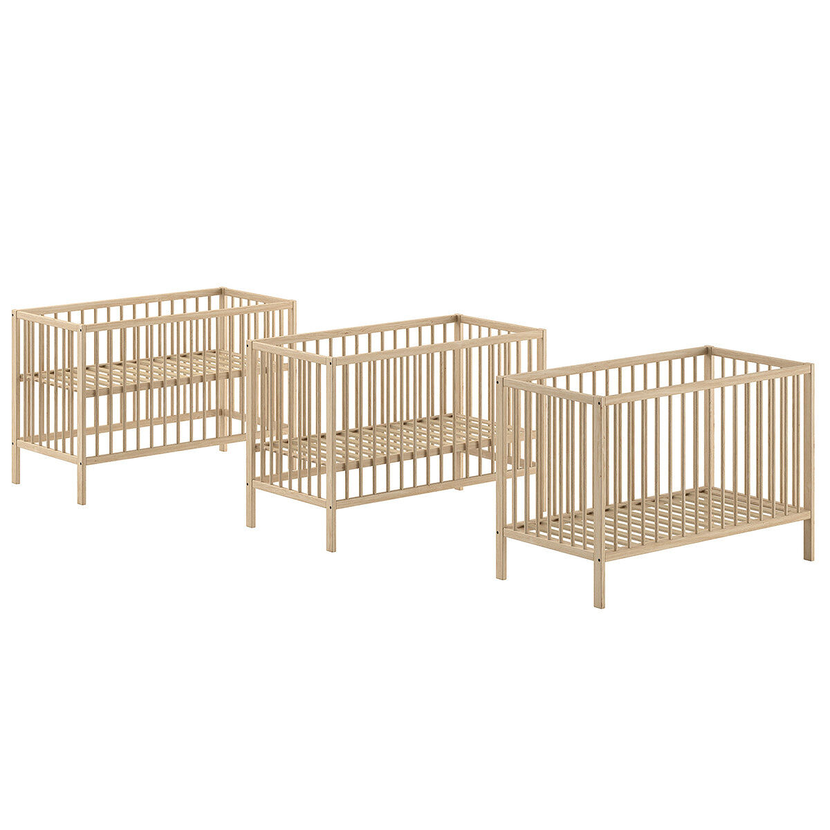 Berço bebé 60x120 e trocador vipack meryl madeira