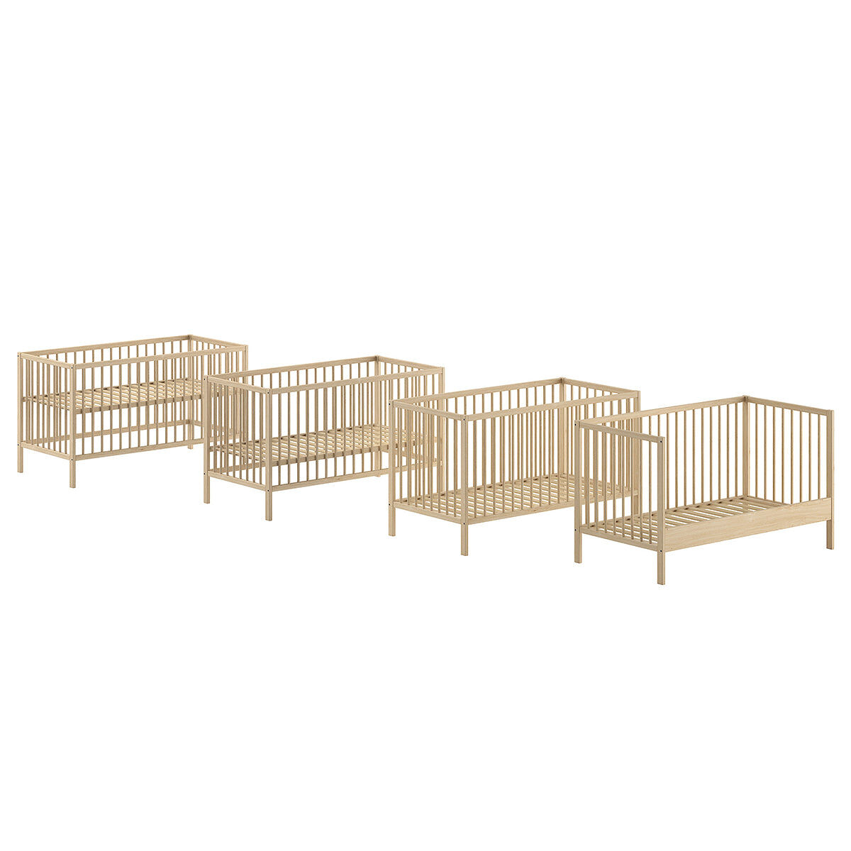 Berço evolutivo 70x140 e trocador vipack meryl madeira