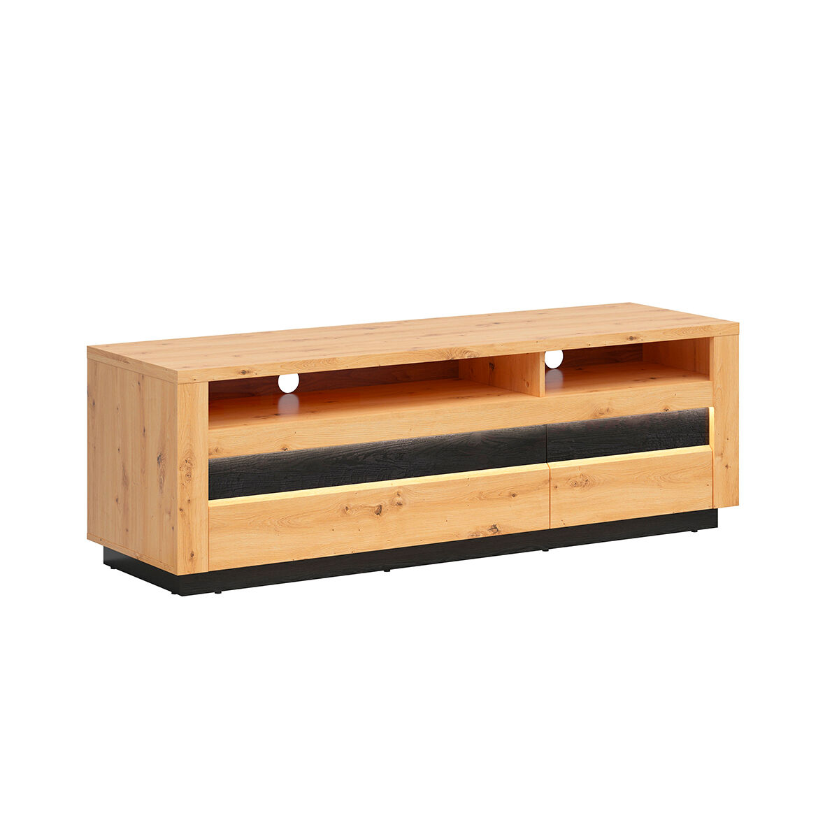 Suporte para TV 2 gavetas 2 nichos com LED Glenn