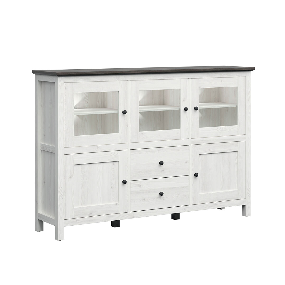 Aparador de 5 portas e 2 gavetas com LED Duck 186