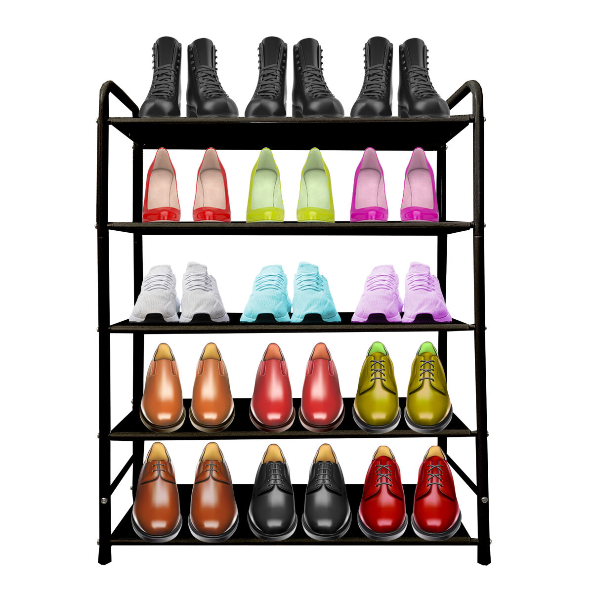 Sapateira de metal 20 pares nyana home preto
