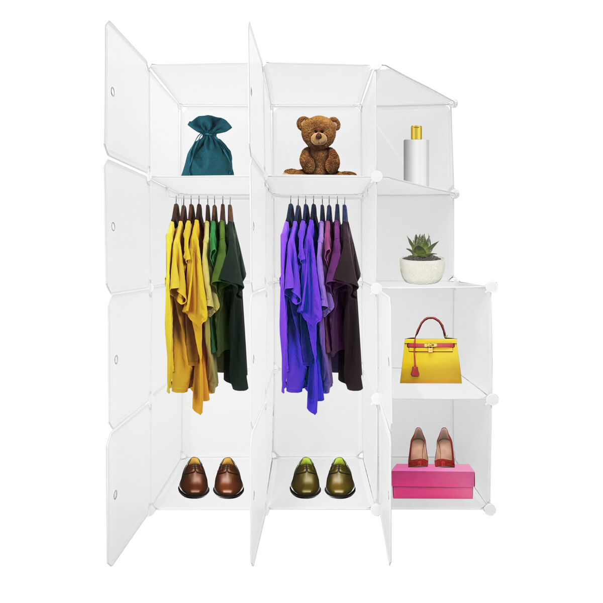 Guarda-roupa em cubo personalizável, caixa 10 cubes/portas 110