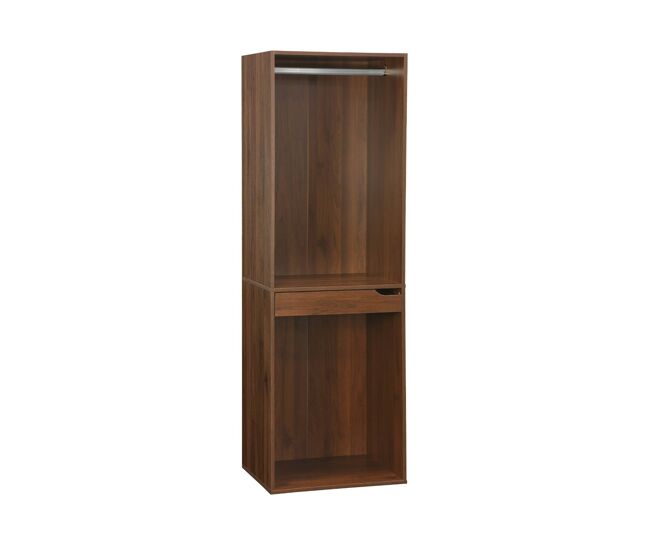 Módulo de guarda-roupa com espaço para pendurar e suporte para calças, modulo, madeira de nogueira, 60x45x180 cm