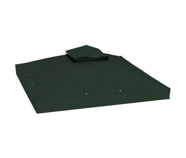 Outsunny teto de substituição para pavilhão, 3x3 m, cobertura de substituição com teto duplo, orifícios de drenagem e proteção upf30+, apenas toldo de