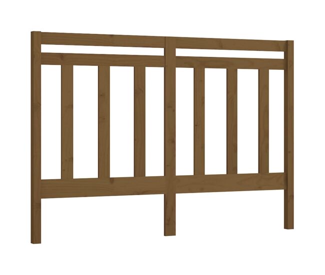 Vidaxl cabeceira de cama 141x4x100 cm pinho maciço castanho mel