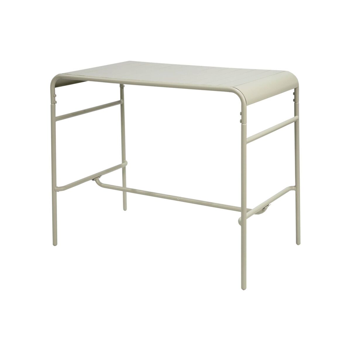 Mesa alta de jardim metálica, 4 lugares, amelia 120cm, beige, 120x70x95 cm