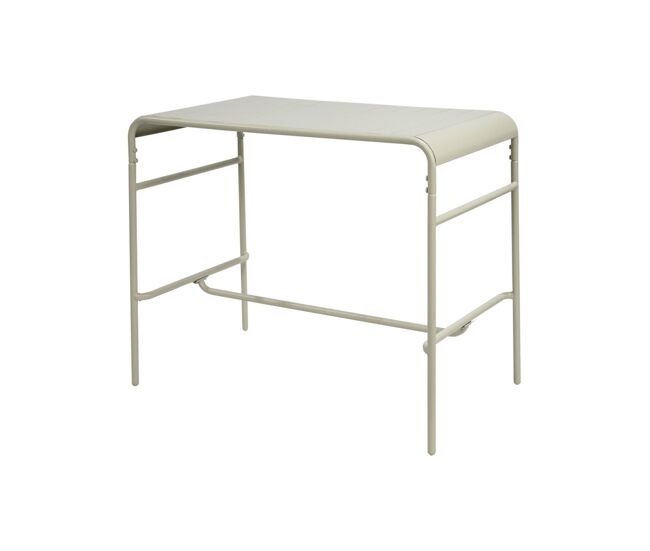 Mesa alta de jardim metálica, 4 lugares, amelia 120cm, beige, 120x70x95 cm