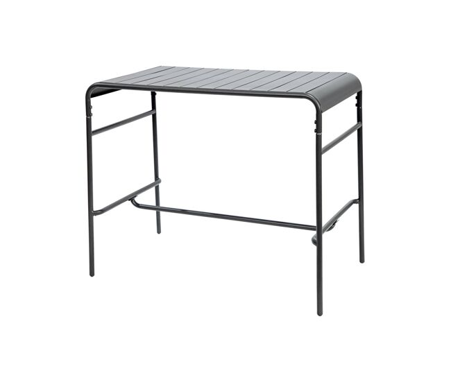 Mesa alta de jardim metálica, 4 lugares, amelia 120cm, antracite, 120x70x95 cm