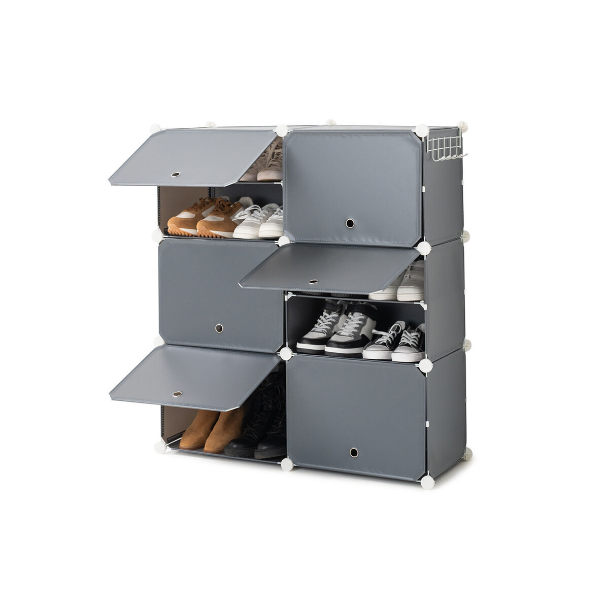 Sapateira modular portable innovagoods gris - 36 pares