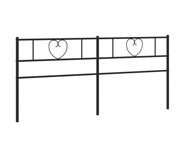 Vidaxl cabeceira de cama 193 cm metal preto