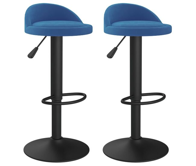 Vidaxl bancos de bar 2 pcs veludo azul