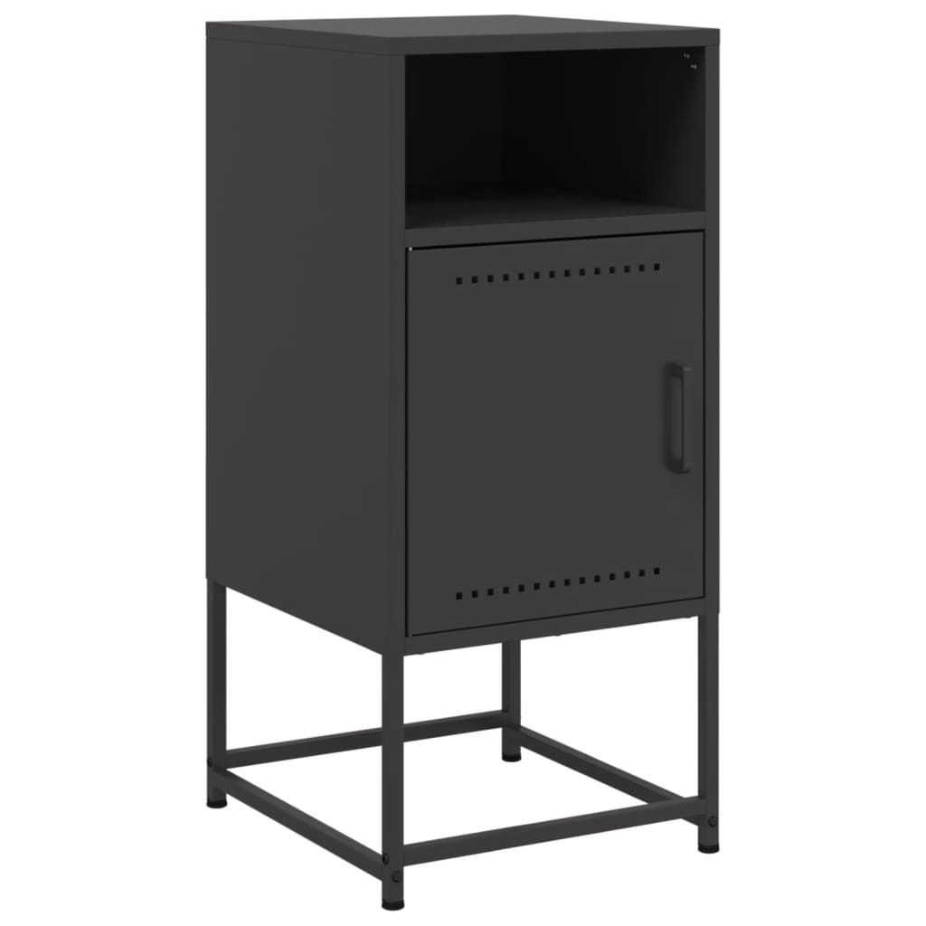 Vidaxl mesa de cabeceira 36x39x78 cm aço preto
