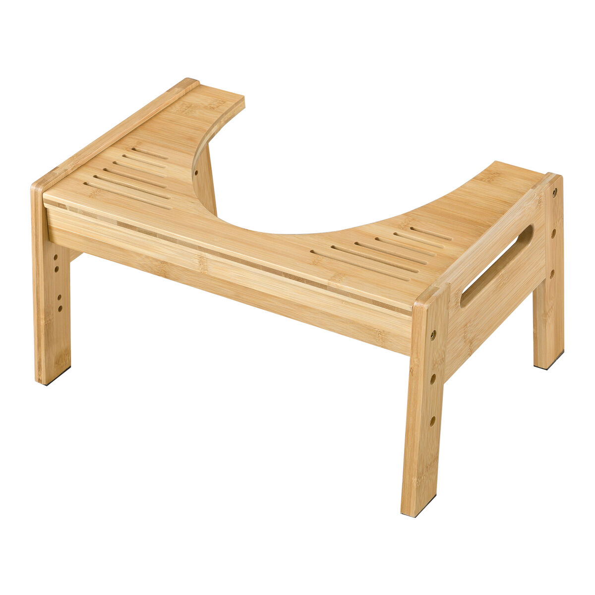 Banco de sanita com degrau kalajoki bambu regulável em altura 21 x 42 x 30 cm natural [en.casa]