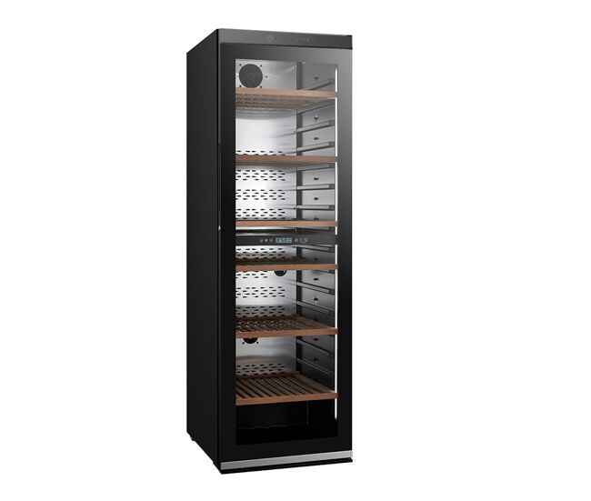 Cave de vinho conectada climadiff millesime240db até 237 garrafas com 2 zonas de temperatura