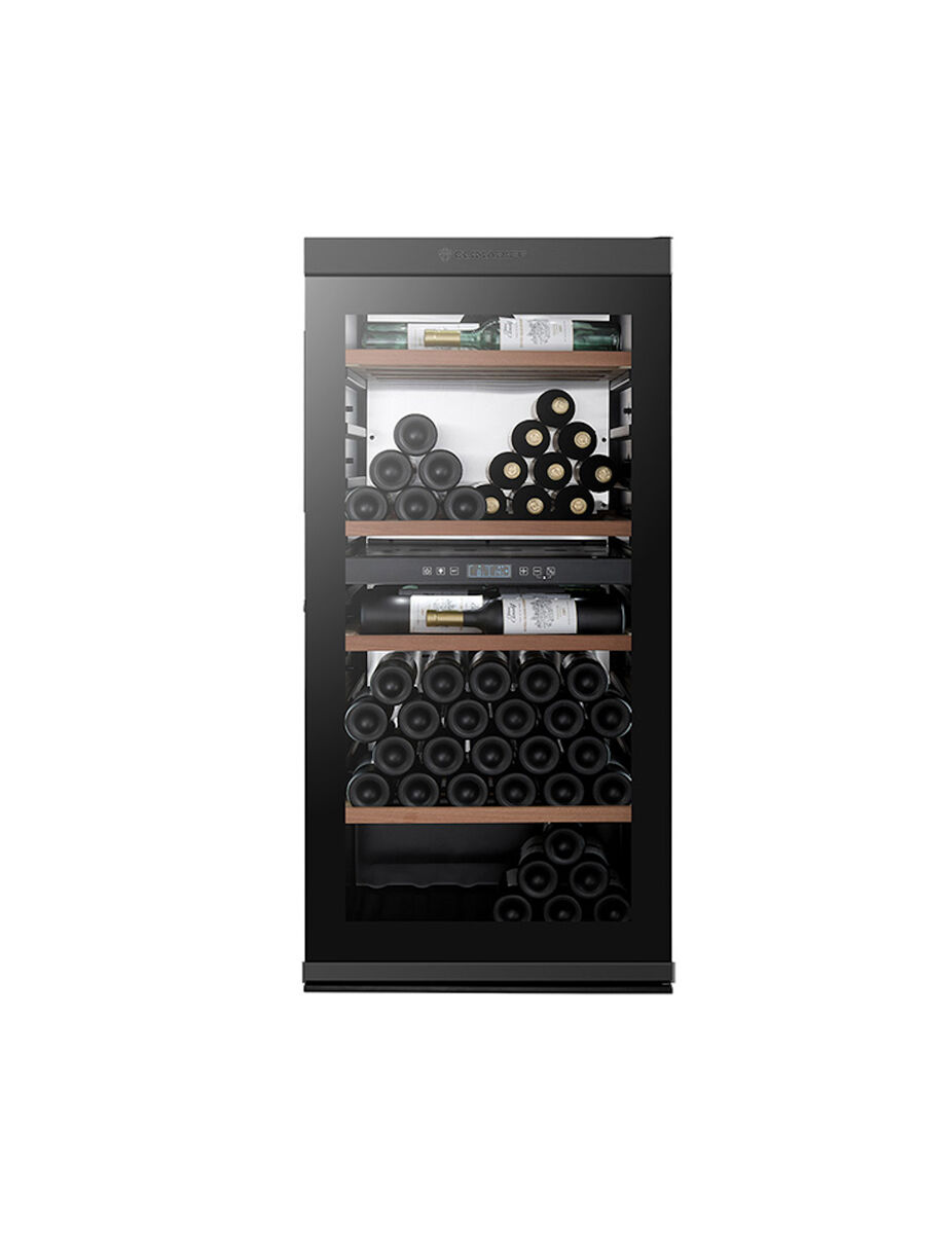 Cave de vinho conectada climadiff millesime140db até 138 garrafas 2 com zonas de temperatura