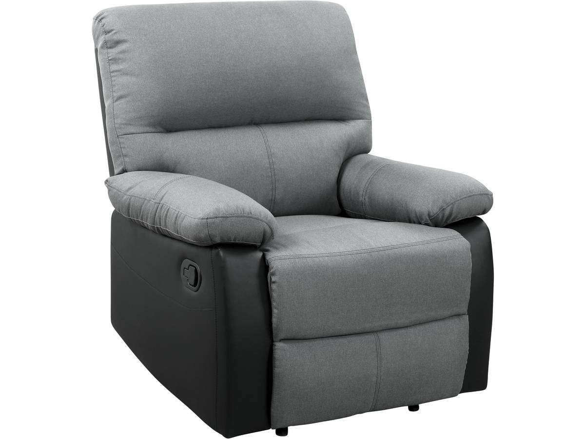 Poltrona de relaxamento "lincoln" - 90 x 89 x 103 cm - noir/gris escuro