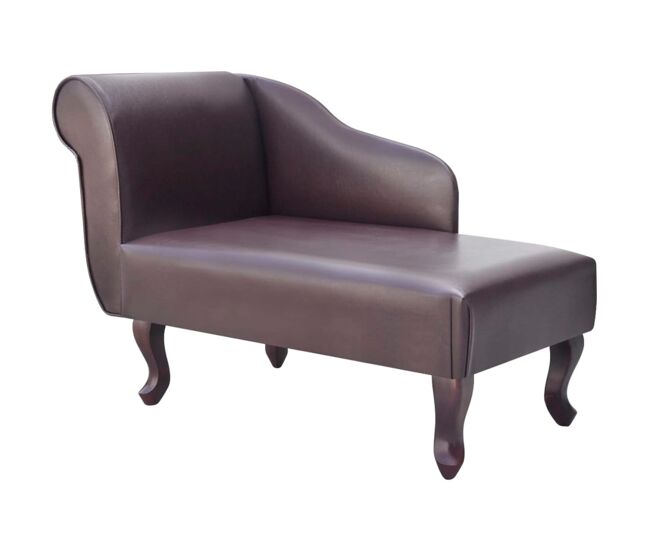Vidaxl chaise longue couro artificial castanho