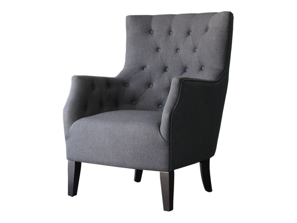 Poltrona escandinava tecido "duchesse" - 76 x 83 x 100,5 cm - gris