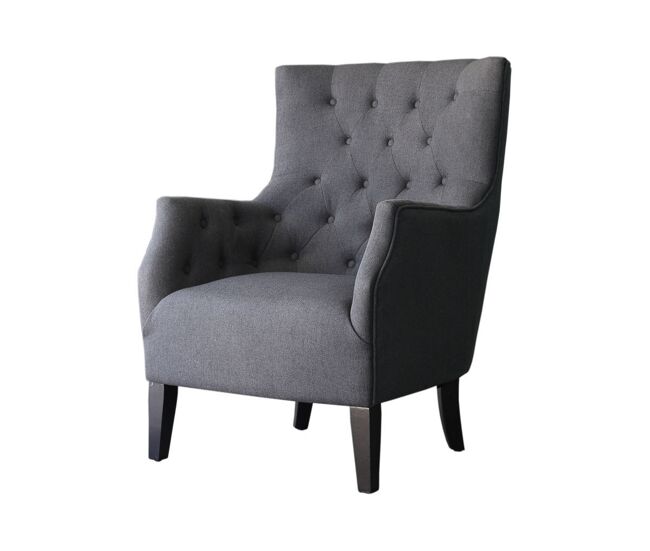 Poltrona escandinava tecido "duchesse" - 76 x 83 x 100,5 cm - gris