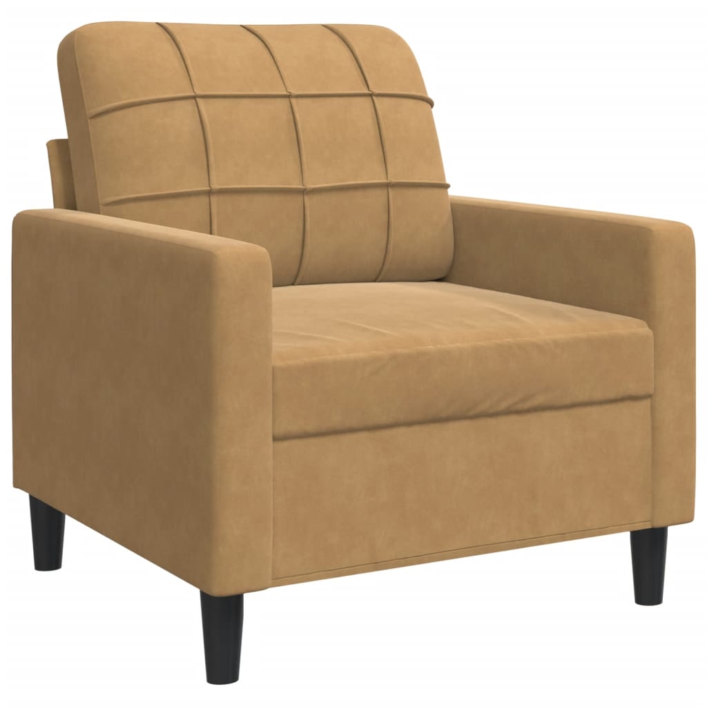 Vidaxl poltrona 60 cm veludo castanho