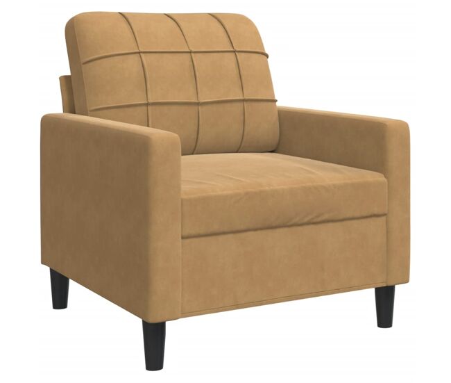 Vidaxl poltrona 60 cm veludo castanho