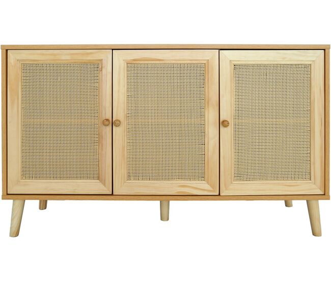 Aparador estilo cana "neuille" - 120 x 40 x 71,5 cm - bege